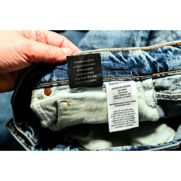 Reformation Jeans Wilder High Rise Wide Leg Jeans 30 womens Pepin Wash - Picture 6 of 9